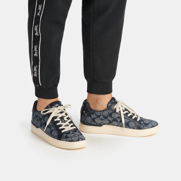 NWT Coach Outlet Clip Low Top Sneaker In Signature Jacquard - Picture 6 of 6